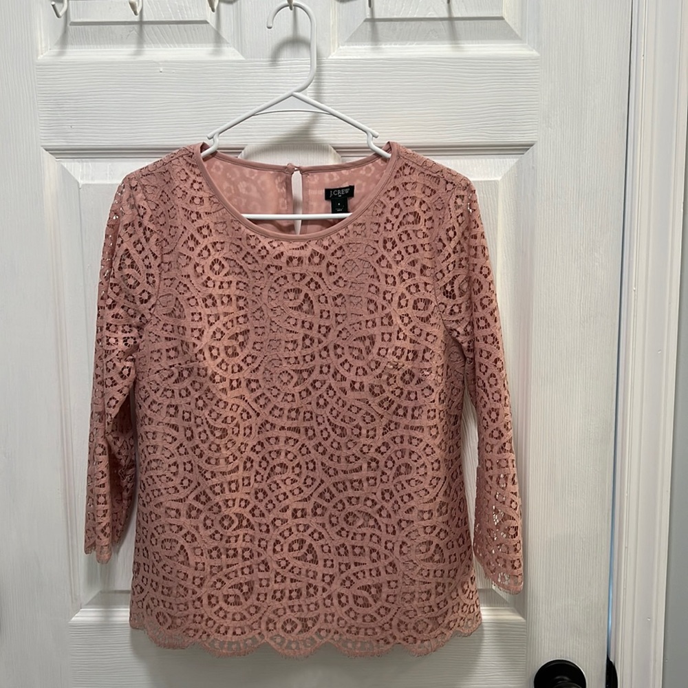 J Crew Spring Work Blouse, Rose Pink, Size 6.